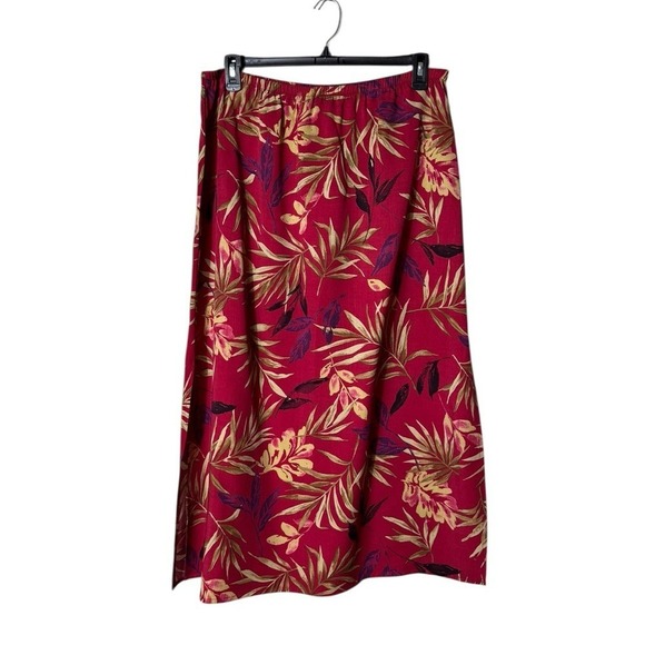 Vtg Southern Lady Womens Hawaiian Maxi Skirt XL Beachy Tropical Floral Fairycore - Picture 1 of 6